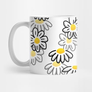 Minimalist white flowers pattern Mug